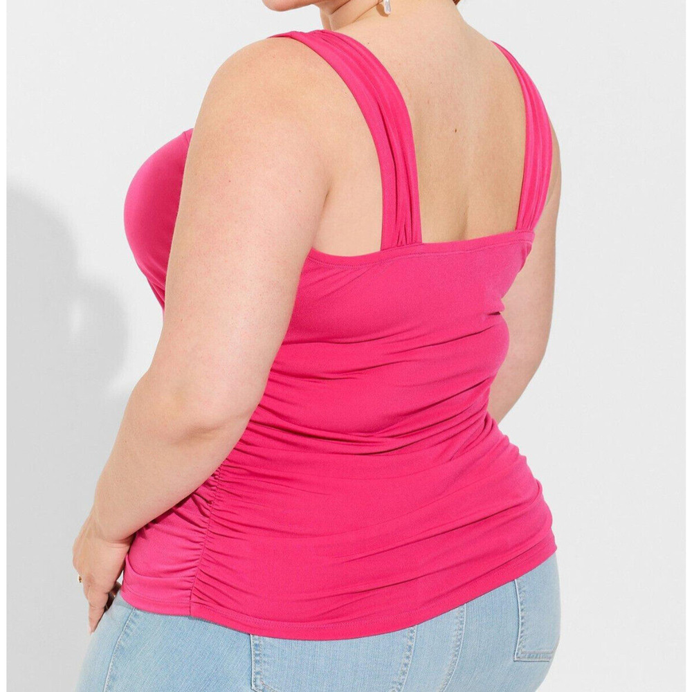 NWT Torrid Sleeveless Studio Knit Sweetheart Twist Top Pink Tank Plus Size 4 4X - Picture 3 of 6